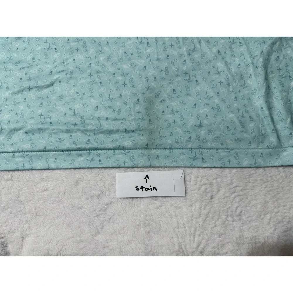 Peter Millar Summer Comfort Mens XL Polo Shirt Turquoise Geometric‎ Print Logo